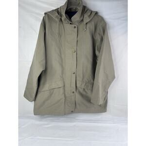 Eddie Bauer Field Barn Coat Womens XL Jacket Khaki 90’s Vintage Windbreaker